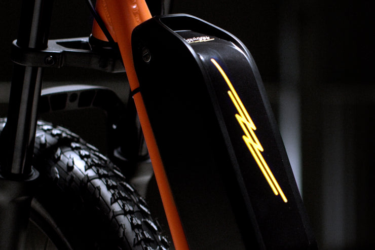 Squiggy Fat Tyre E-Bike Bobby Orange on Black Rim